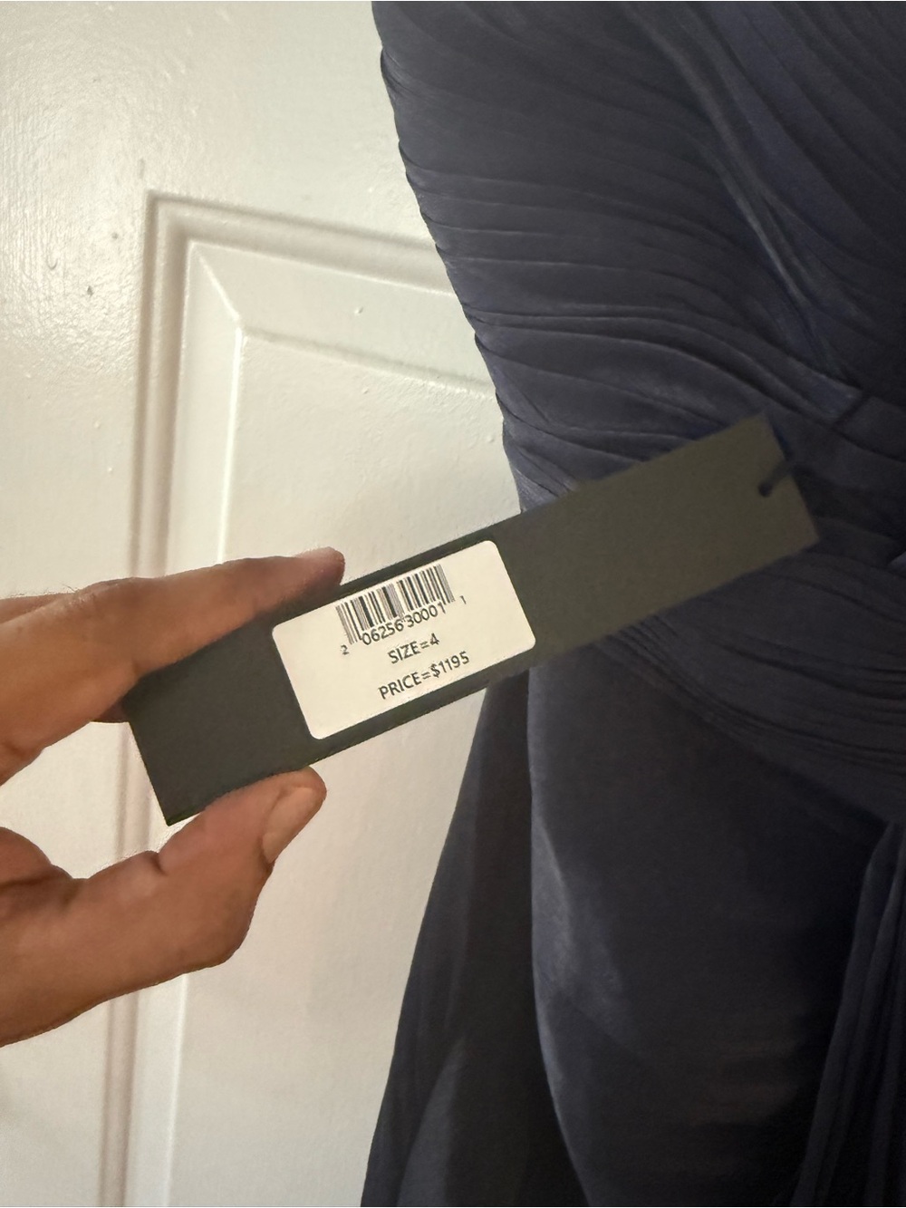 One-Shoulder Navy Evening Gown - Picture 8 of 9